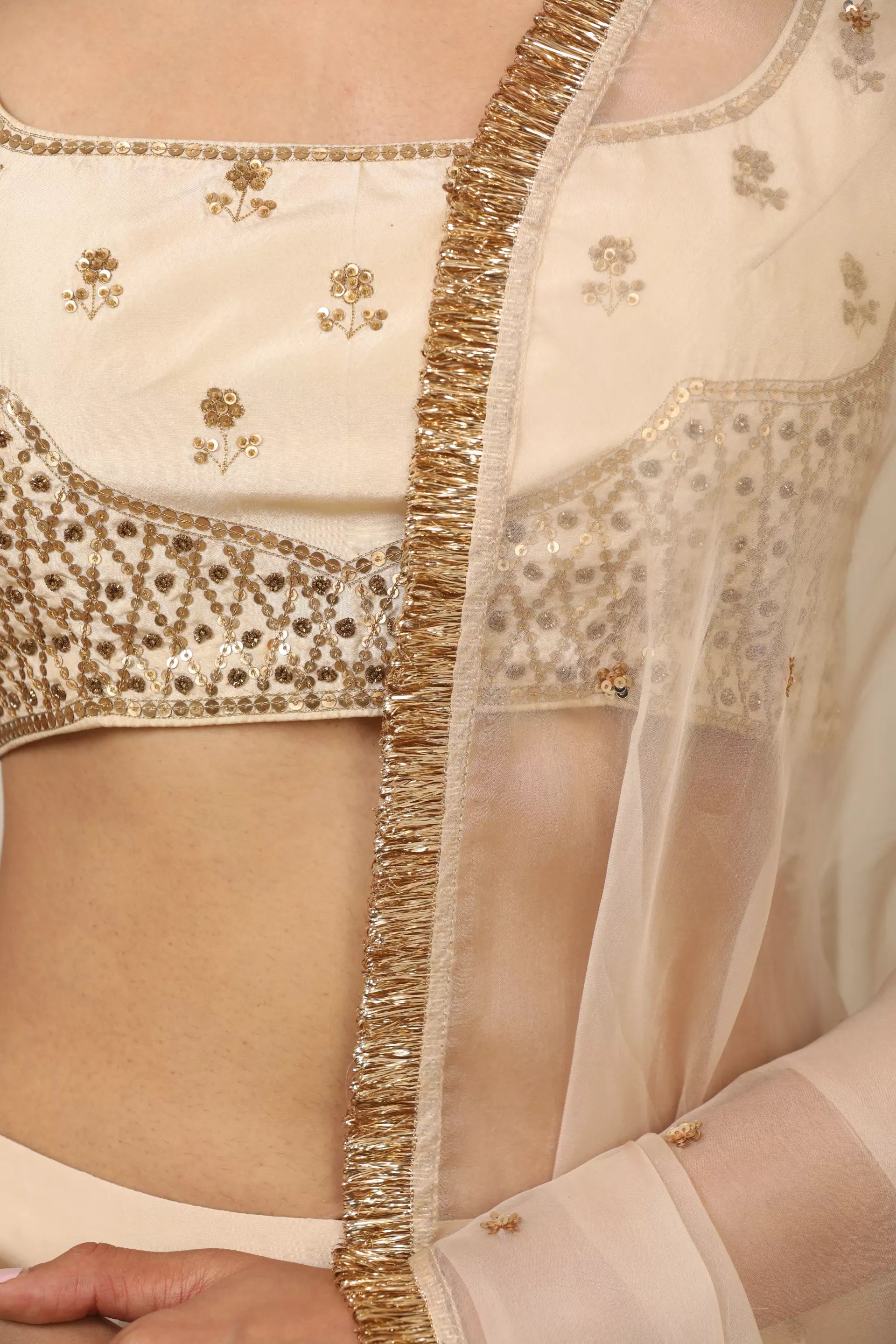 ESHA KOUL - Cream Lehenga Set