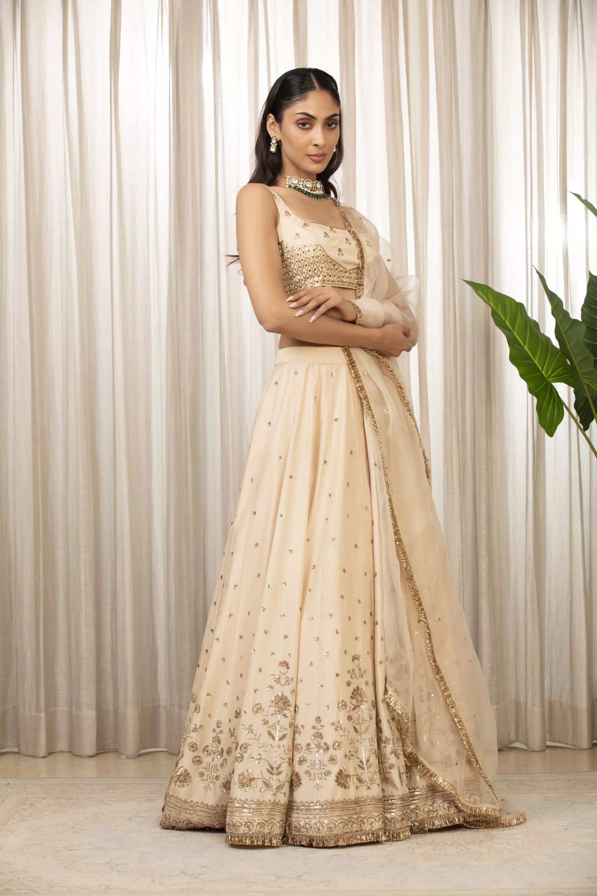 ESHA KOUL - Cream Lehenga Set
