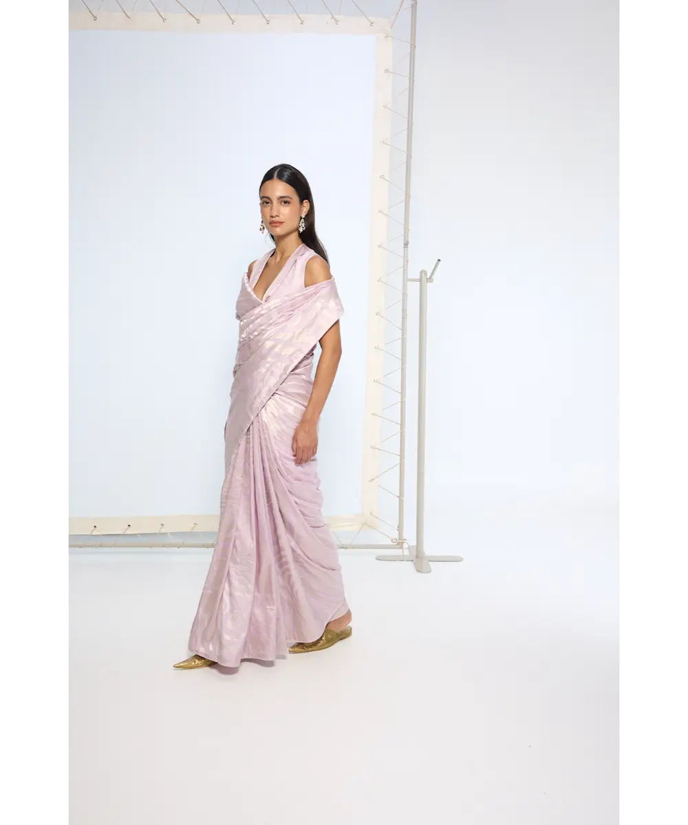 EKAYA BANARAS - Handwoven Lilac Silk Saree