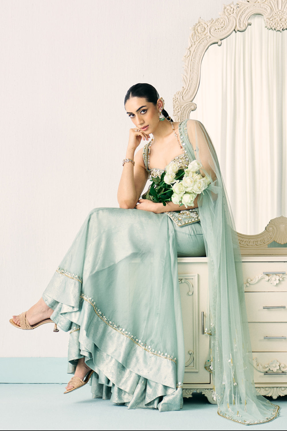 Sanya Gulati - Aqua Kurta And Sharara Set from Jawaani Janeman