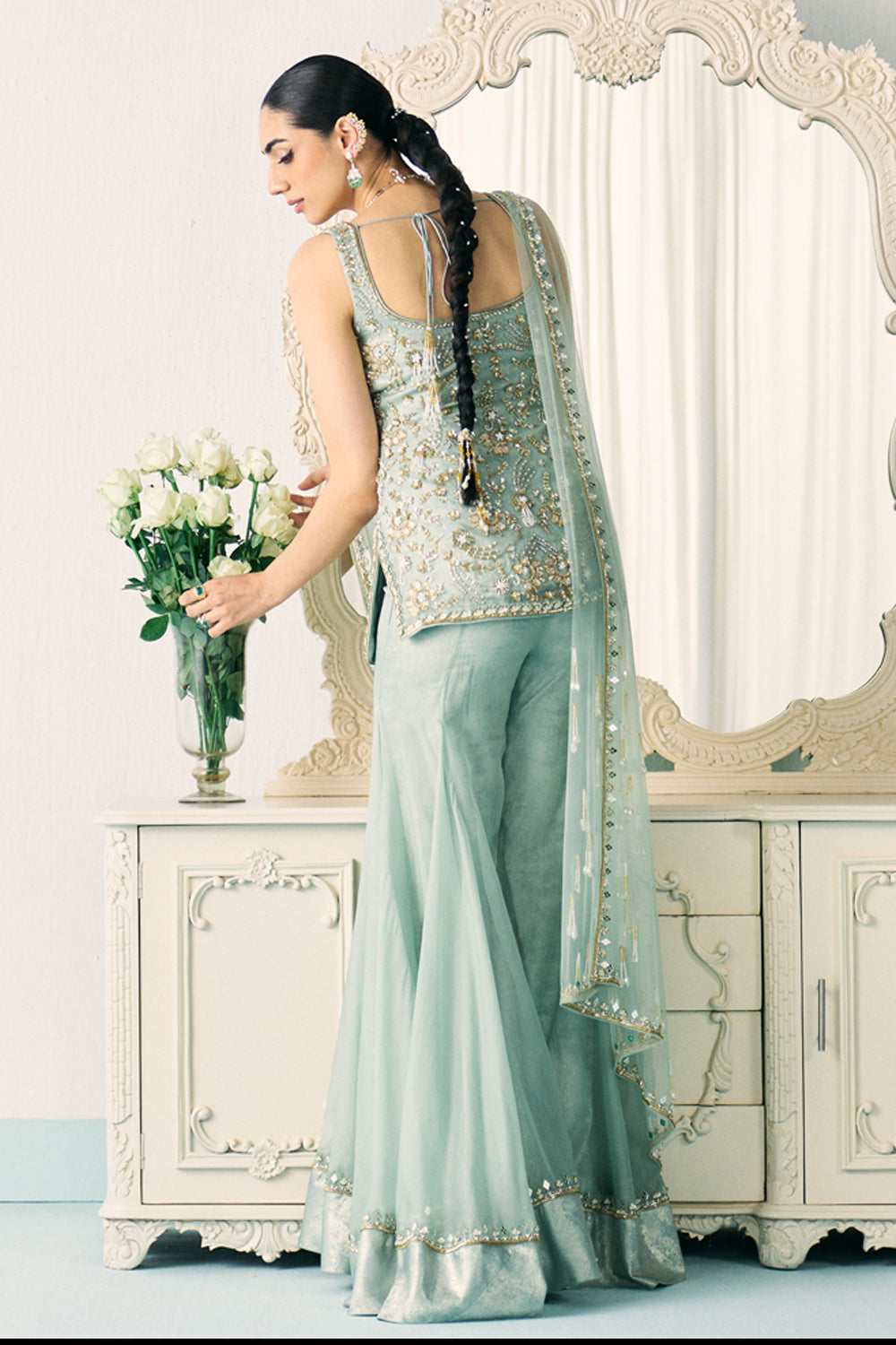 Sanya Gulati - Aqua Kurta And Sharara Set from Jawaani Janeman