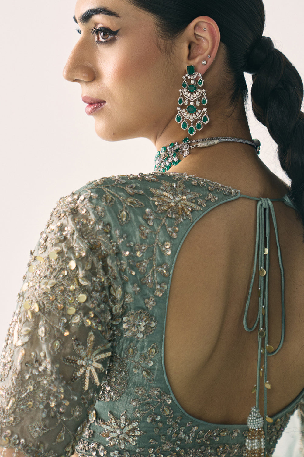 Sanya Gulati - Aqua Tissue Lehenga Set from Jawaani Janeman
