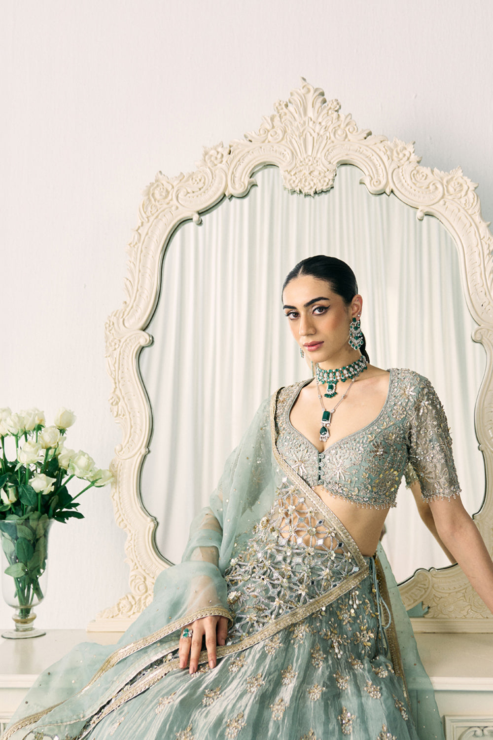 Sanya Gulati - Aqua Tissue Lehenga Set from Jawaani Janeman