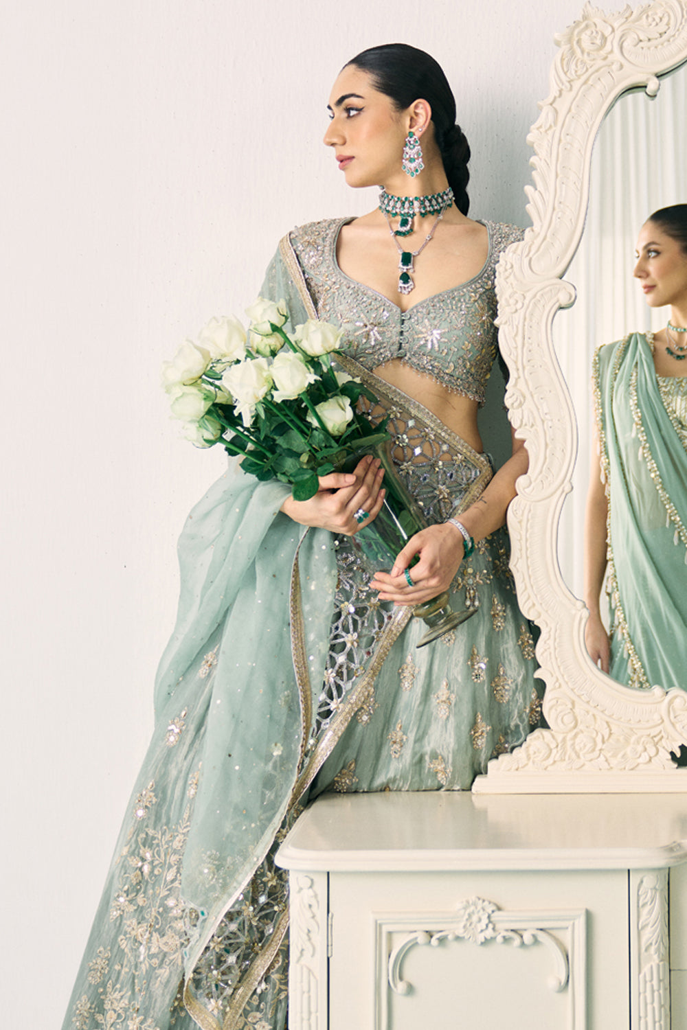 Sanya Gulati - Aqua Tissue Lehenga Set from Jawaani Janeman