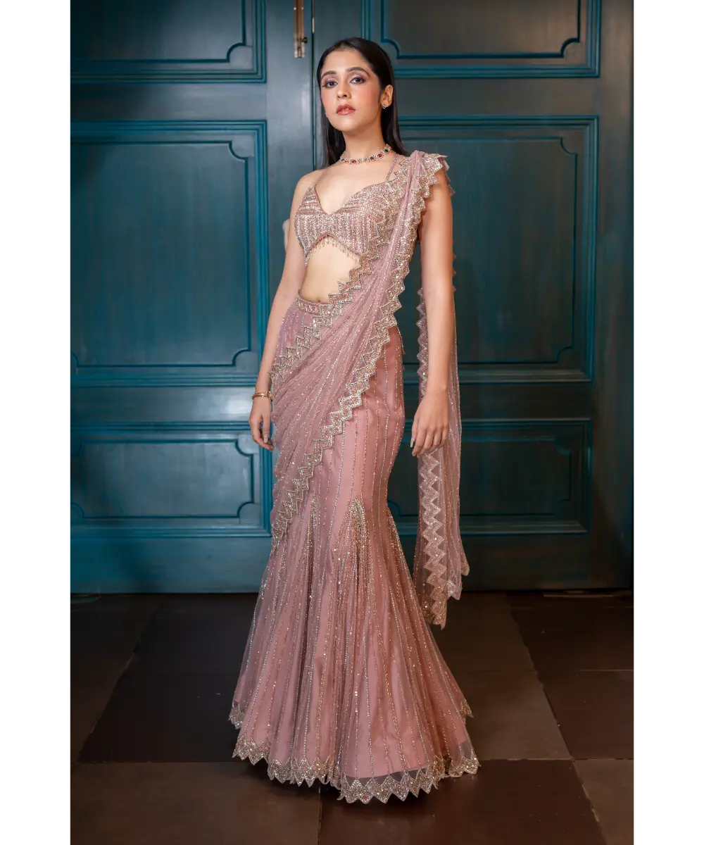 ISA BY DOLLY WAHAL - Isabelle Champagne Saree