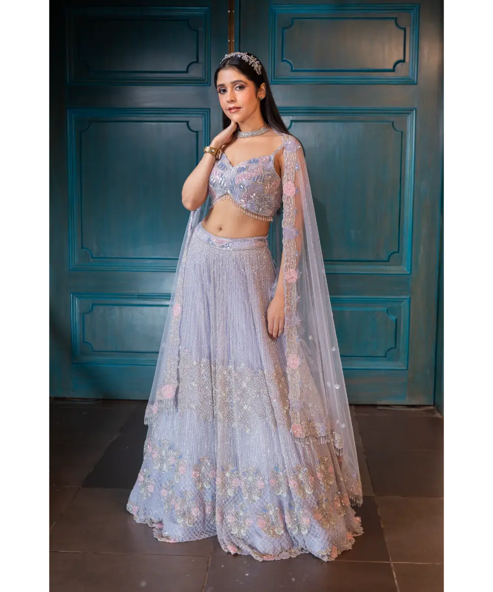 ISA BY DOLLY WAHAL - Periwinkle Lehenga