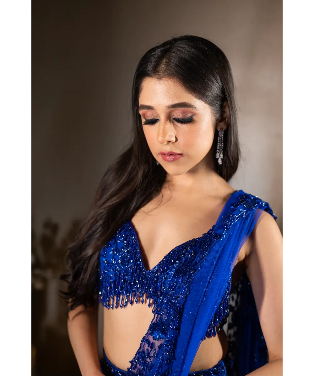 ISA BY DOLLY WAHAL - Firefly Blue Lehenga