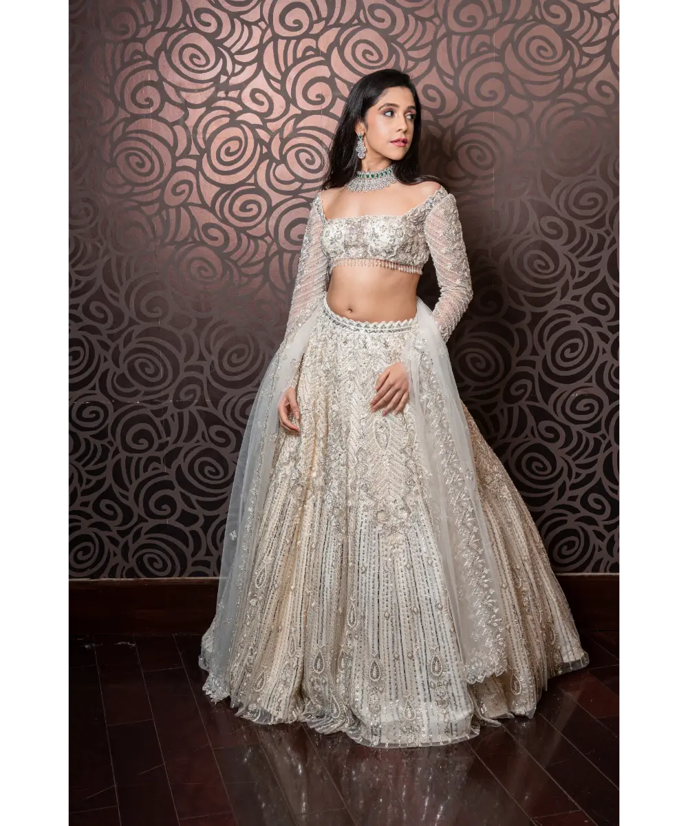 DOLLY WAHAL - Ivory Lehenga