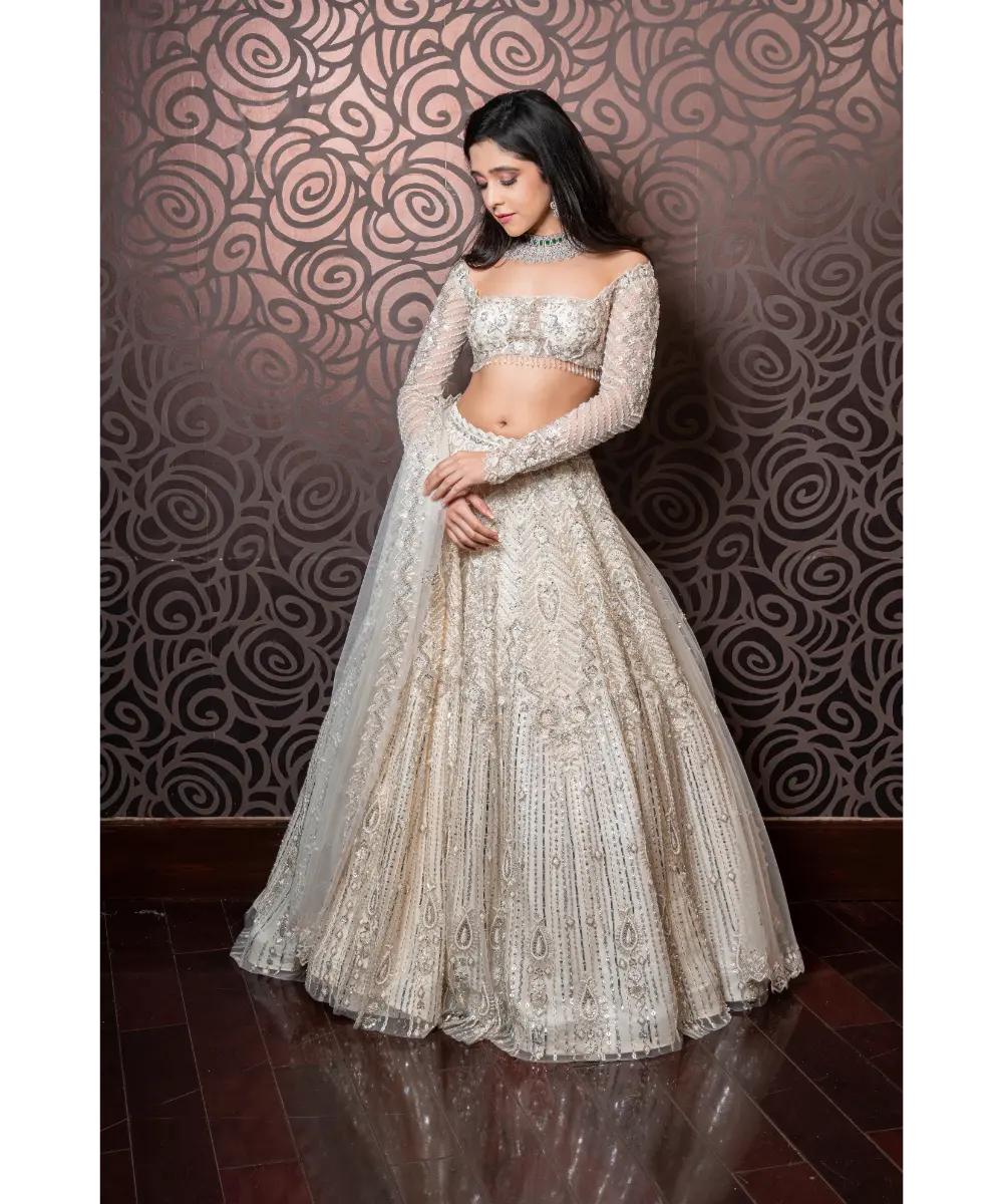 DOLLY WAHAL - Ivory Lehenga