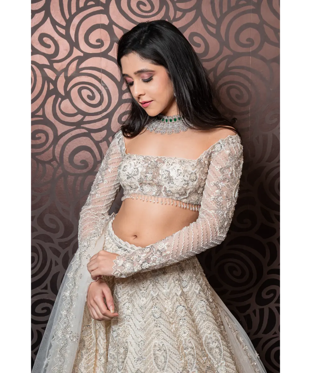 DOLLY WAHAL - Ivory Lehenga