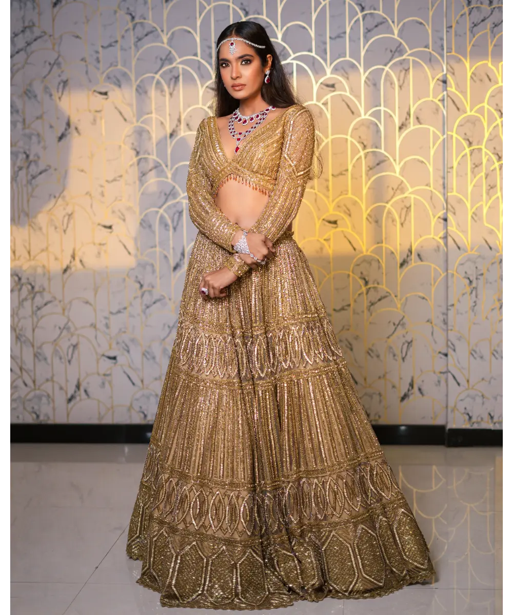 ISA BY DOLLY WAHAL - Icarus Gold Lehenga