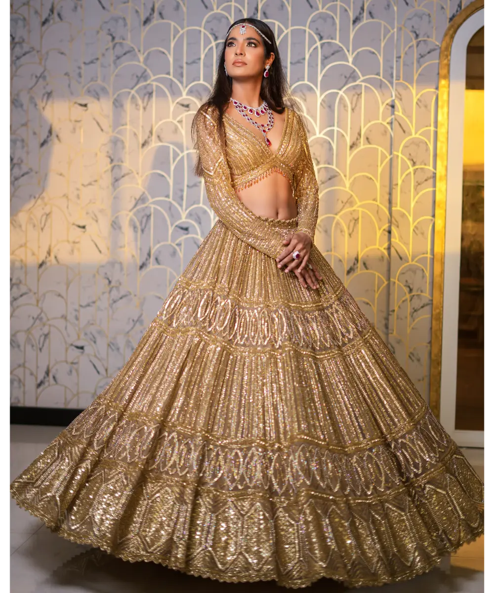 ISA BY DOLLY WAHAL - Icarus Gold Lehenga