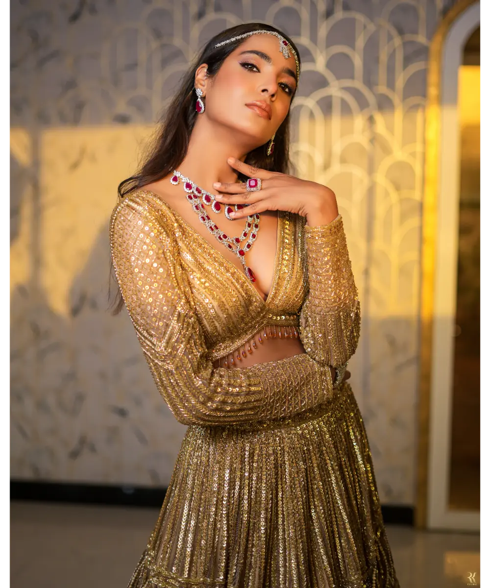 ISA BY DOLLY WAHAL - Icarus Gold Lehenga