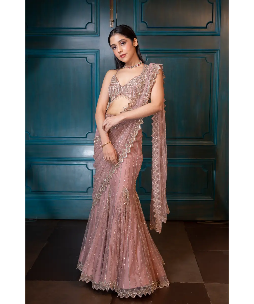 ISA BY DOLLY WAHAL - Isabelle Champagne Saree