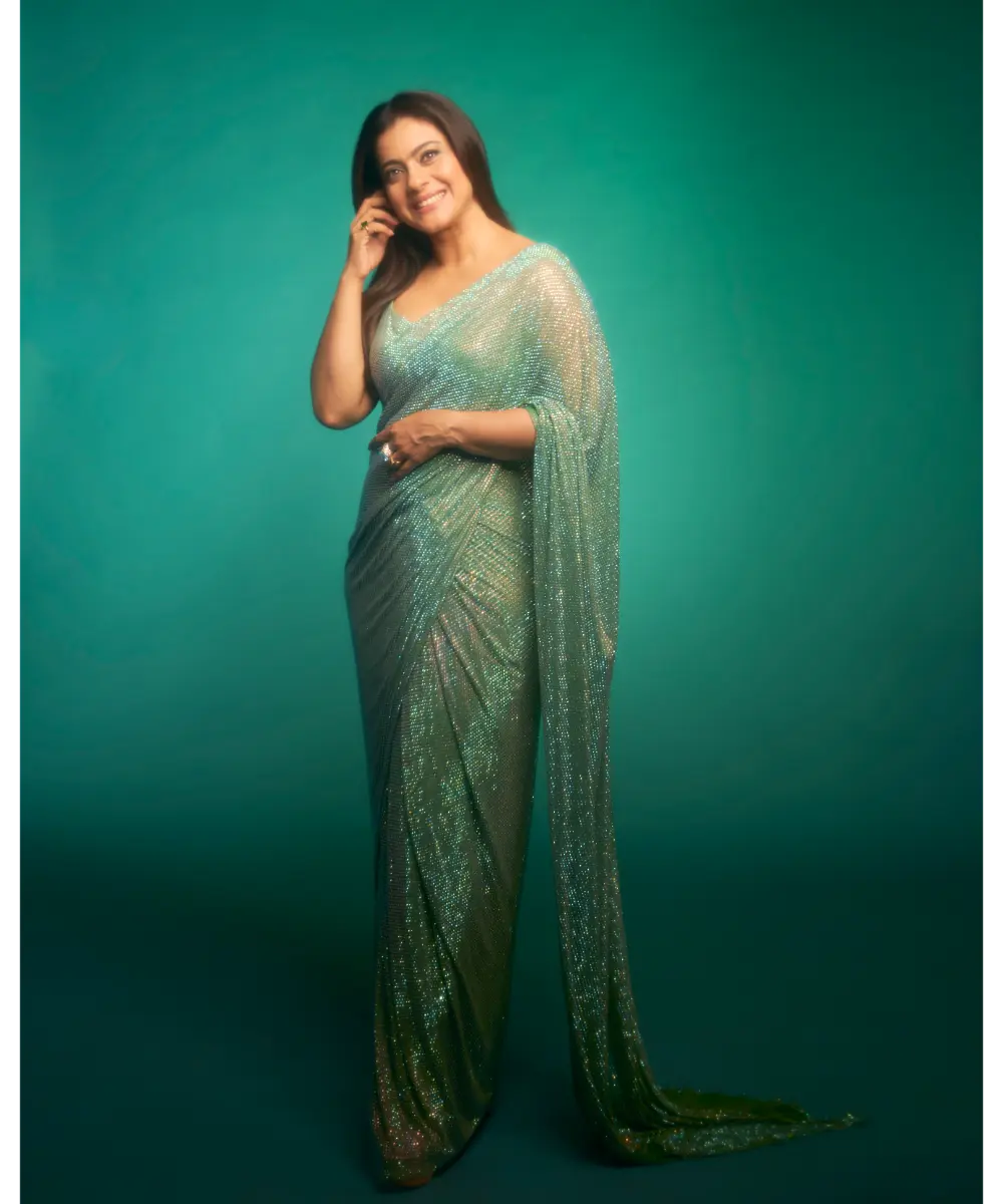 ITRH - Gleaming Mint Jewel saree set