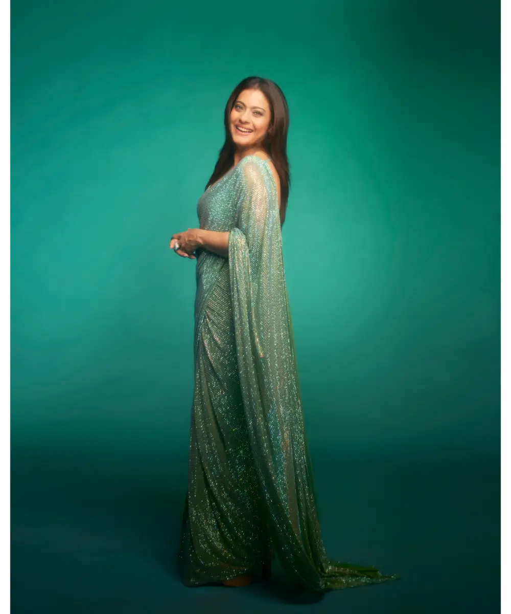 ITRH - Gleaming Mint Jewel saree set