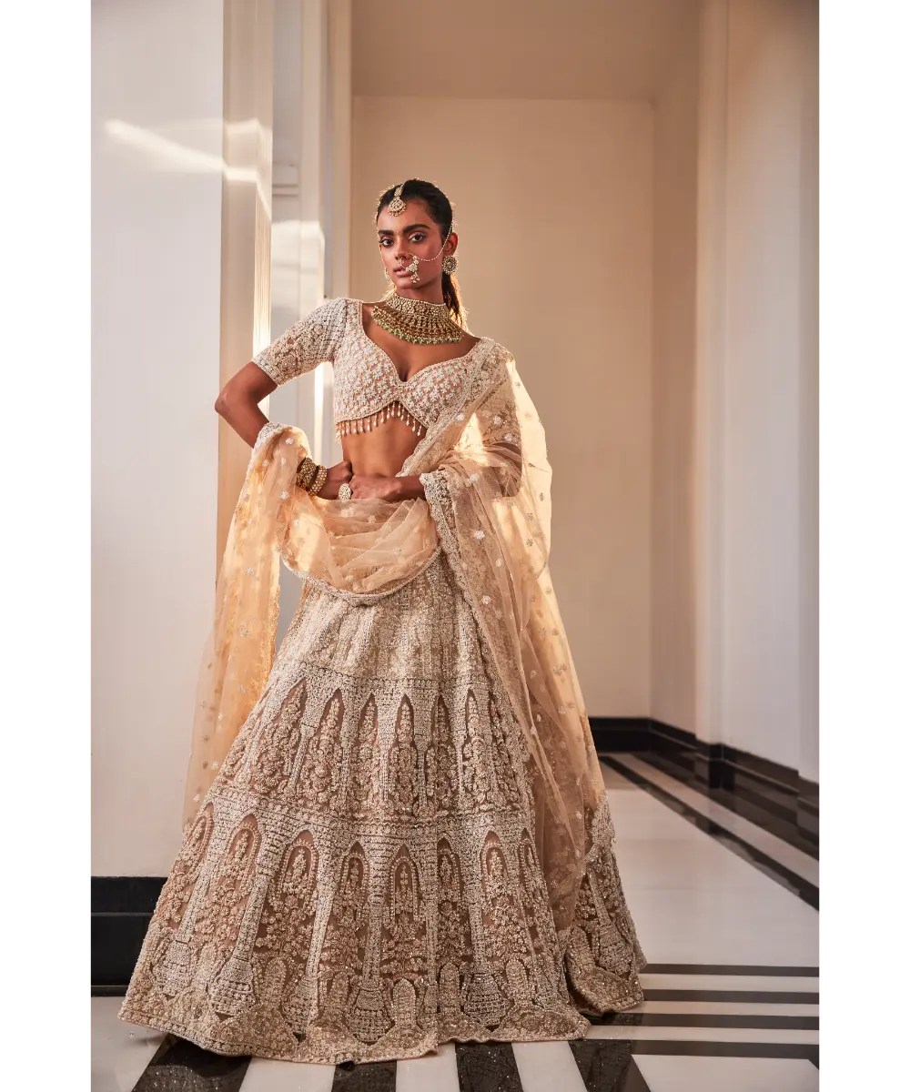 KALIGHATA - Ivory Organza Embroidered Set