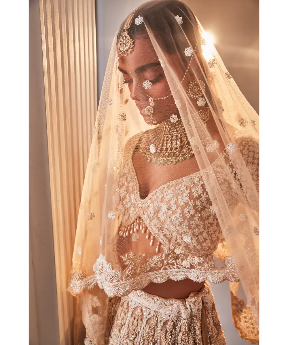 KALIGHATA - Ivory Organza Embroidered Set