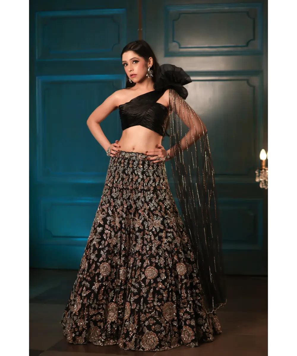 DOLLY WAHAL - Black Lehenga