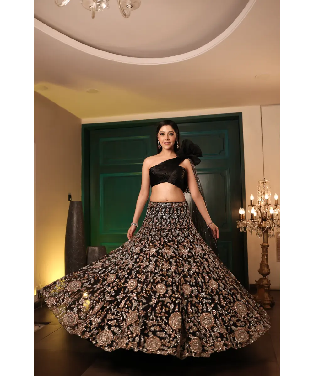DOLLY WAHAL - Black Lehenga