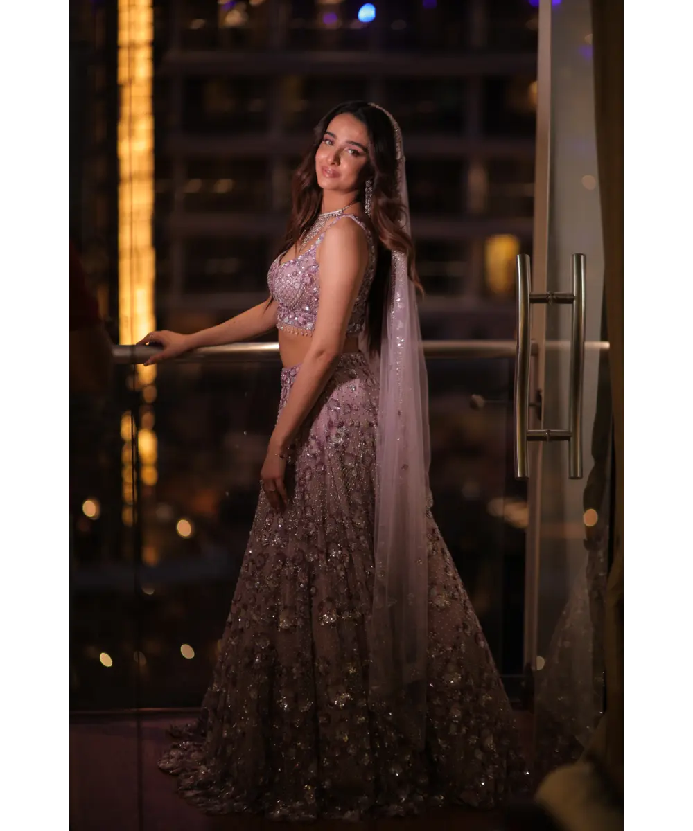 DOLLY WAHAL - Deep Purple Lehenga Set