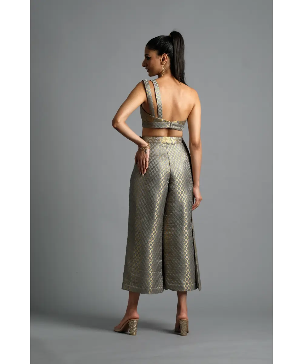 Grey Brocade Co-ord Set
