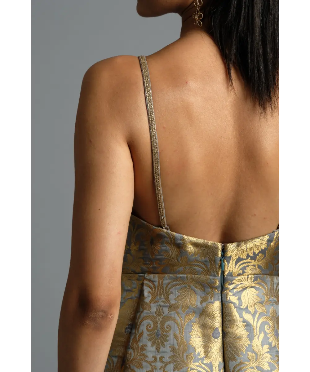Grey Brocade Dress