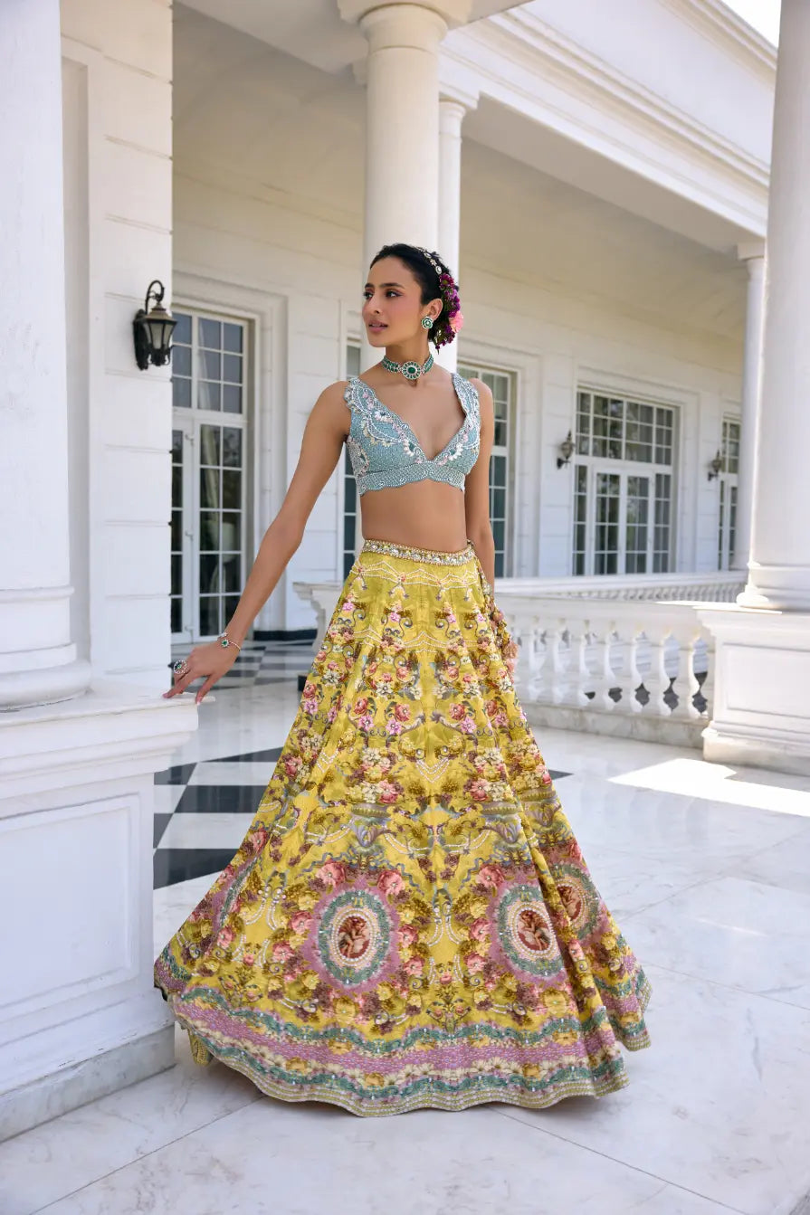 KALISTA - Sofia Lehenga Set Yellow