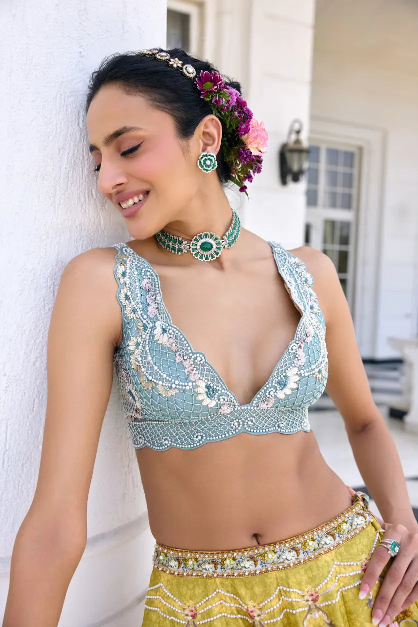 KALISTA - Sofia Lehenga Set Yellow