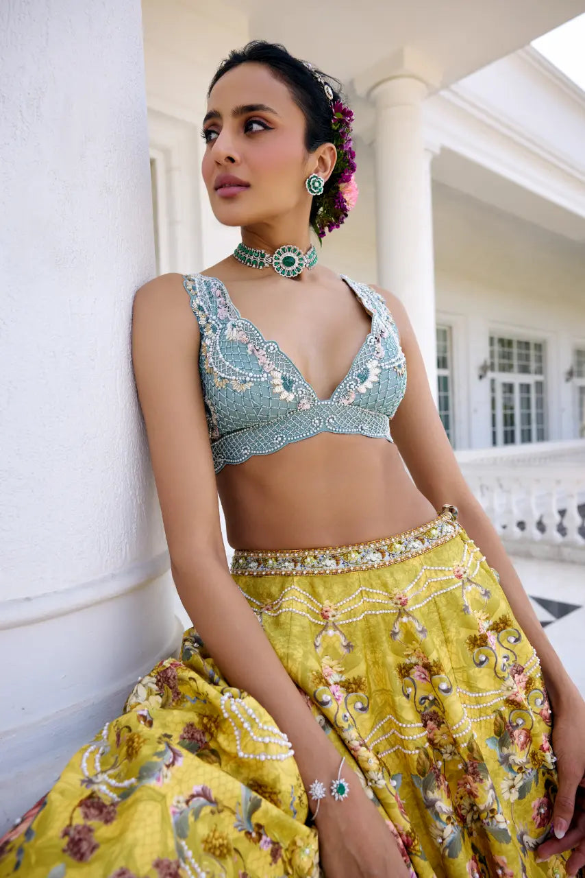 KALISTA - Sofia Lehenga Set Yellow