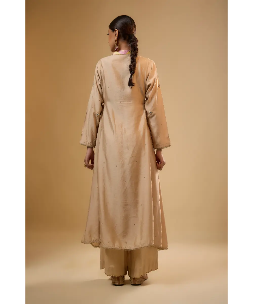 NITI BHOTRA - Nazakat Ivory Stripe Yoke Kurta Set