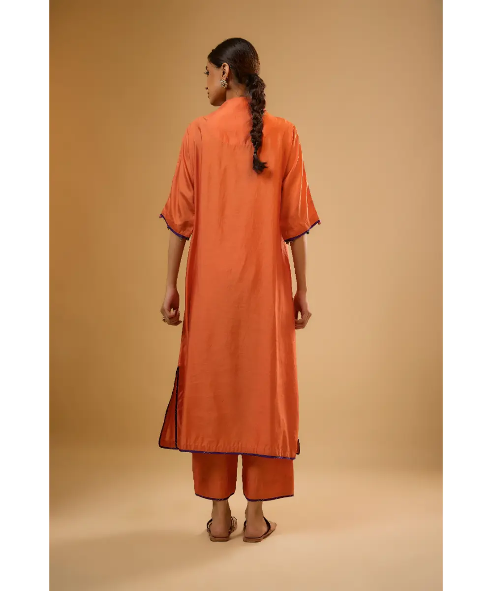 NITI BHOTRA - Nazakat Orange Dori Yoke Kurta Set
