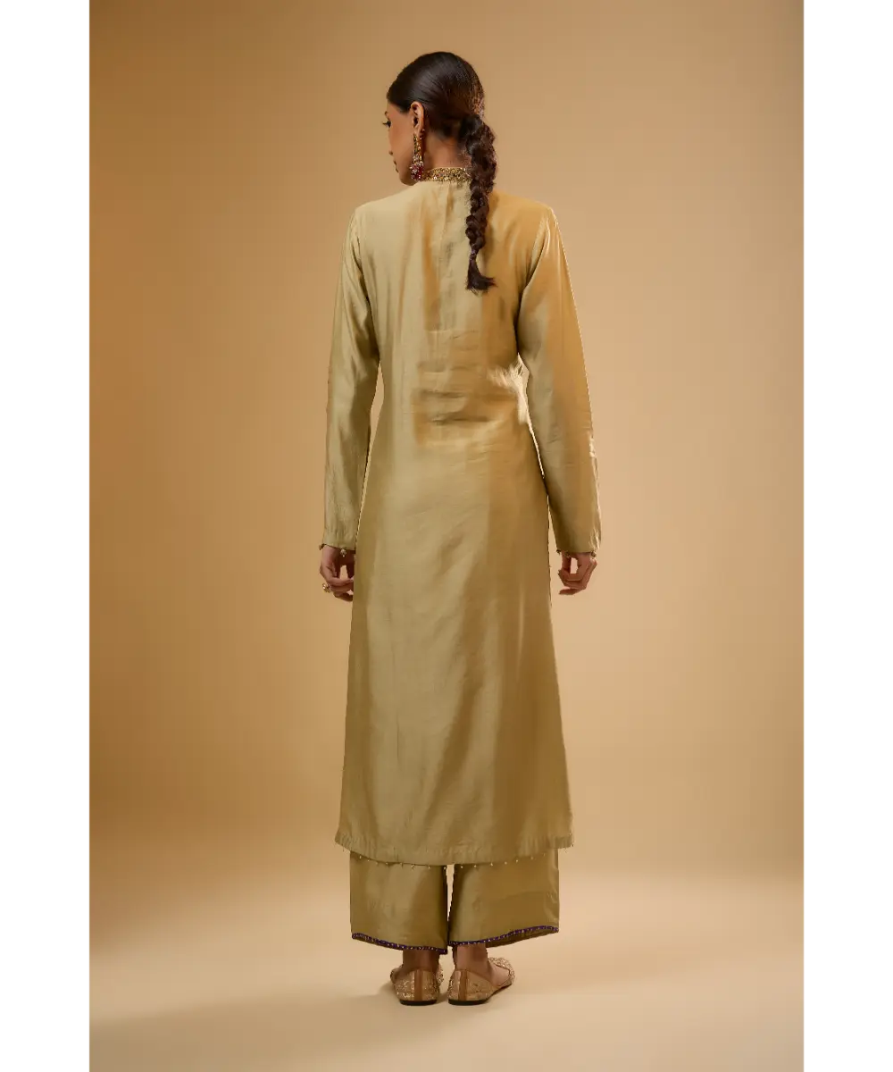NITI BHOTRA - Nazakat Light Green Applique Kurta Set