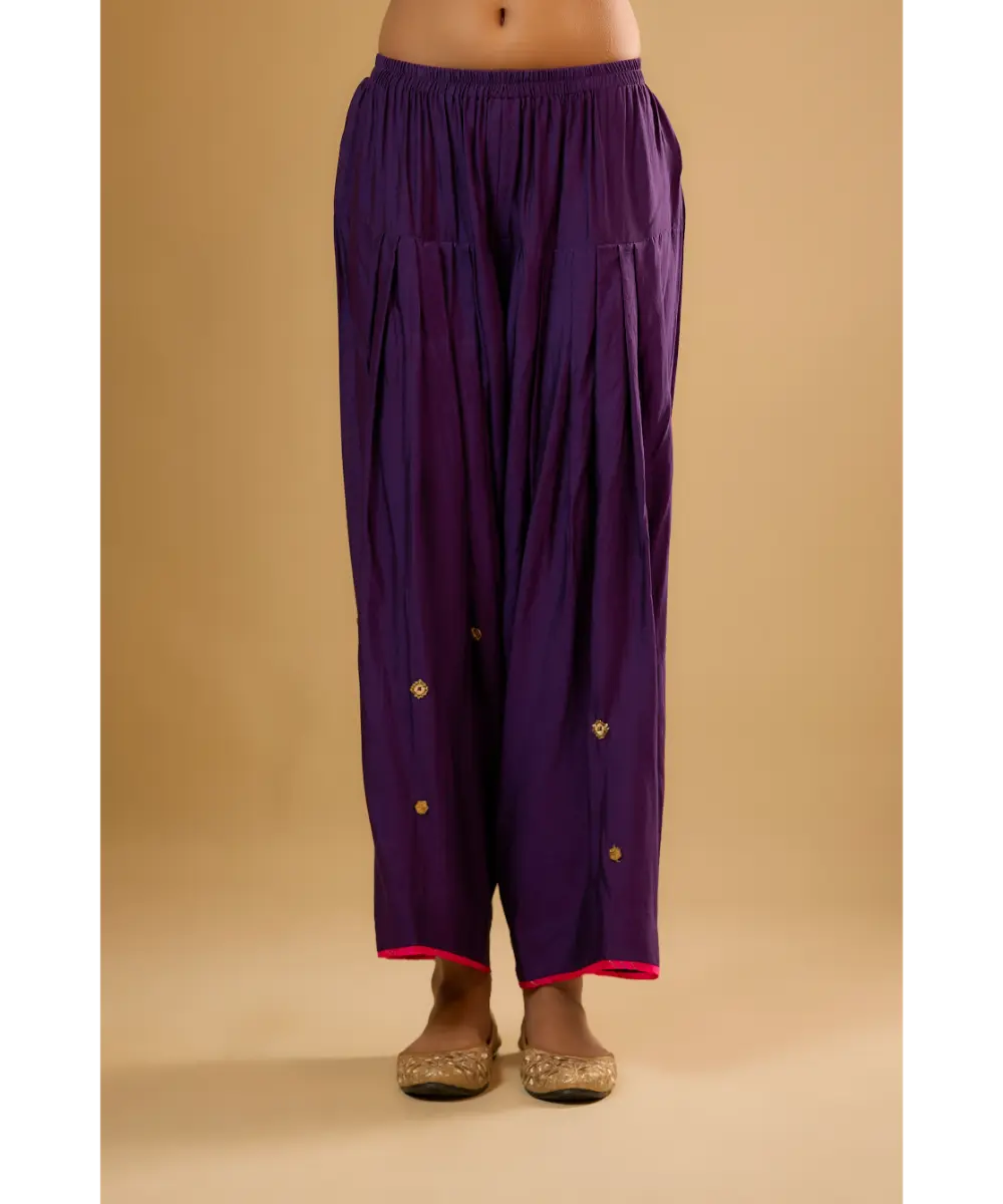 NITI BHOTRA - Nazakat Purple Lotus Yoke Kurta Set