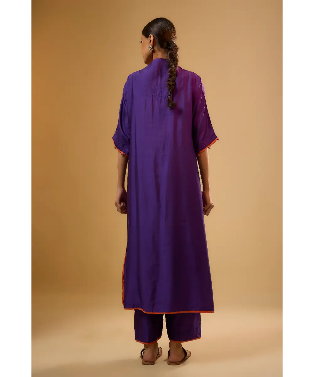 NITI BHOTRA - Nazakat Purple Dori Yoke Kurta Set