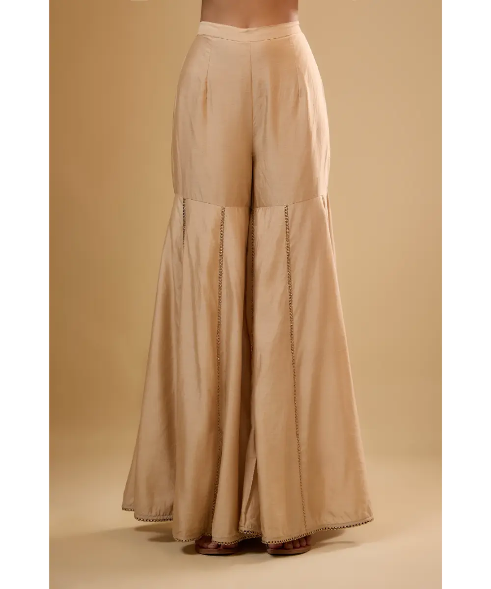 NITI BHOTRA - Nazakat Ivory Lotus Yoke Sharara Set