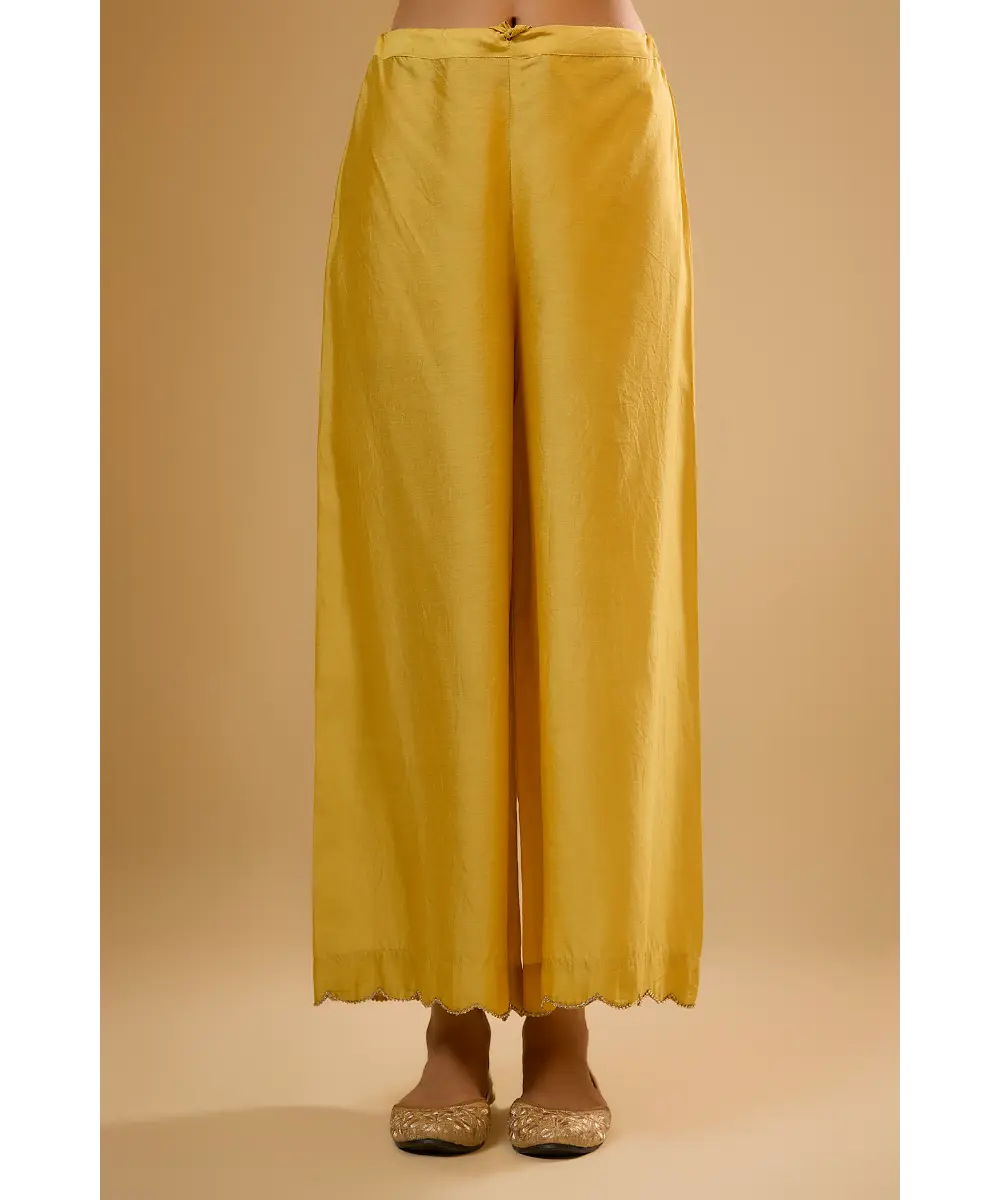 NITI BHOTRA - Nazakat Yellow Stripe Yoke Kurta Set