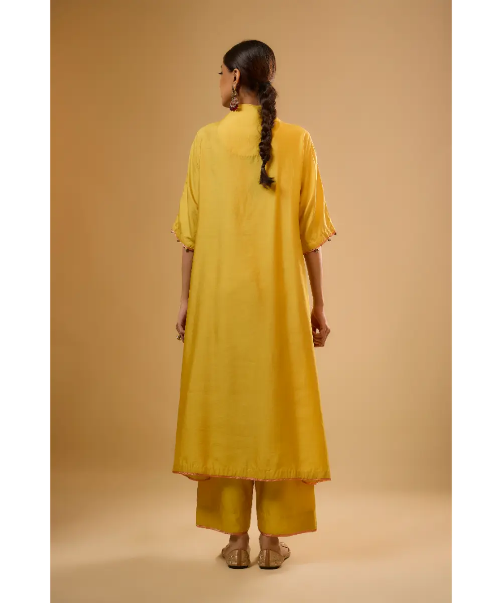 NITI BHOTRA - Nazakat Yellow Dori Yoke Kurta Set