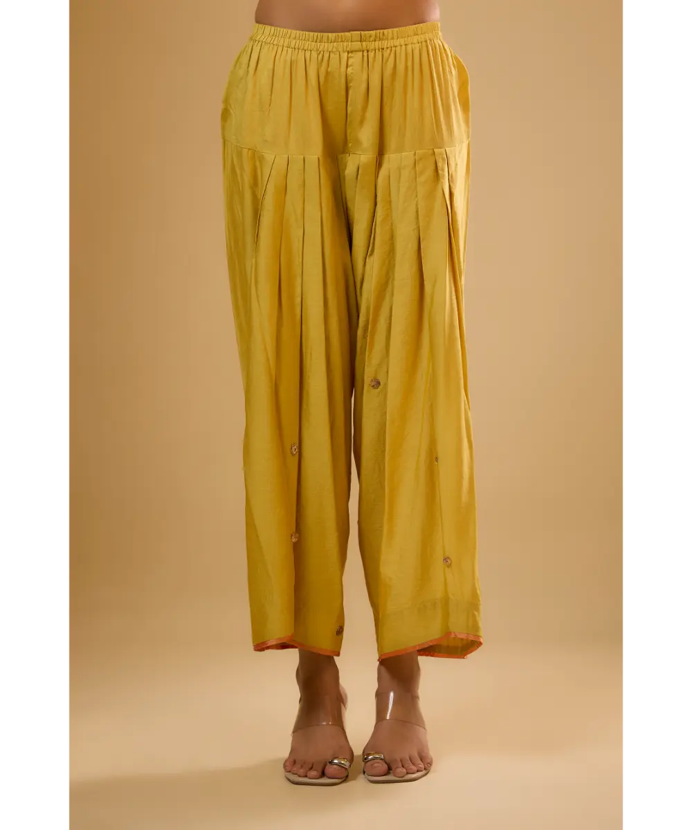 NITI BHOTRA - Nazakat Yellow Lotus Yoke Kurta Set