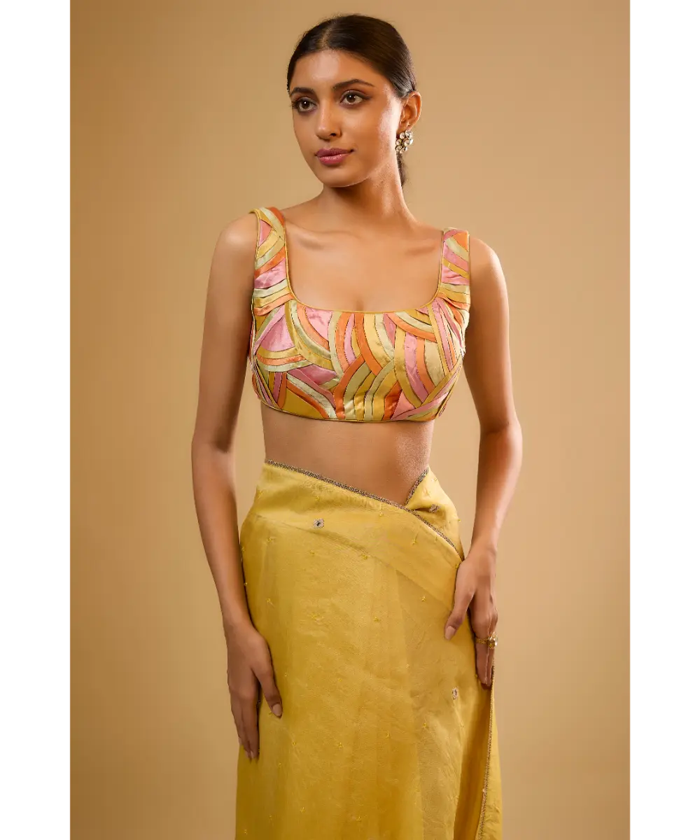NITI BHOTRA - Nazakat Yellow Organza Saree Set