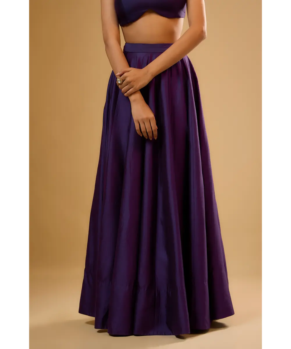 NITI BHOTRA - Nazakat Purple Mirror Butti Jacket Style Lehenga Set