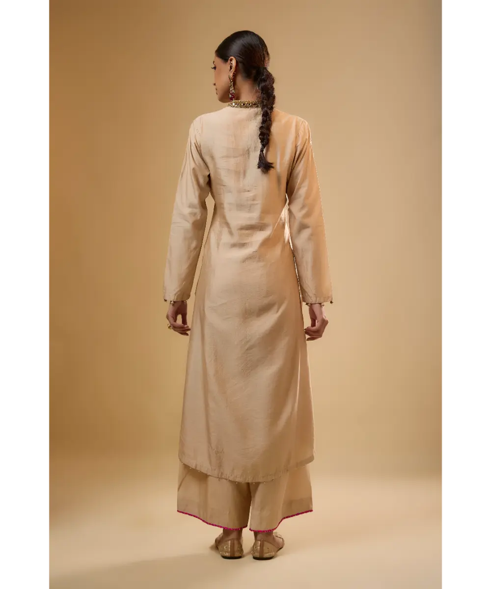 NITI BHOTRA - Nazakat Ivory Applique Kurta Set
