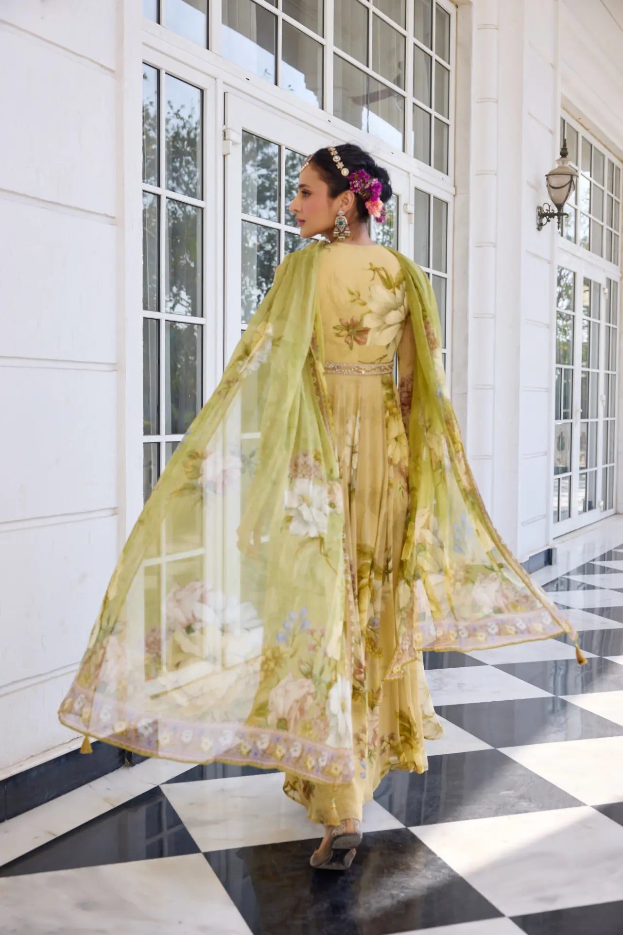 KALISTA - Tarini Anarkali Set Beige