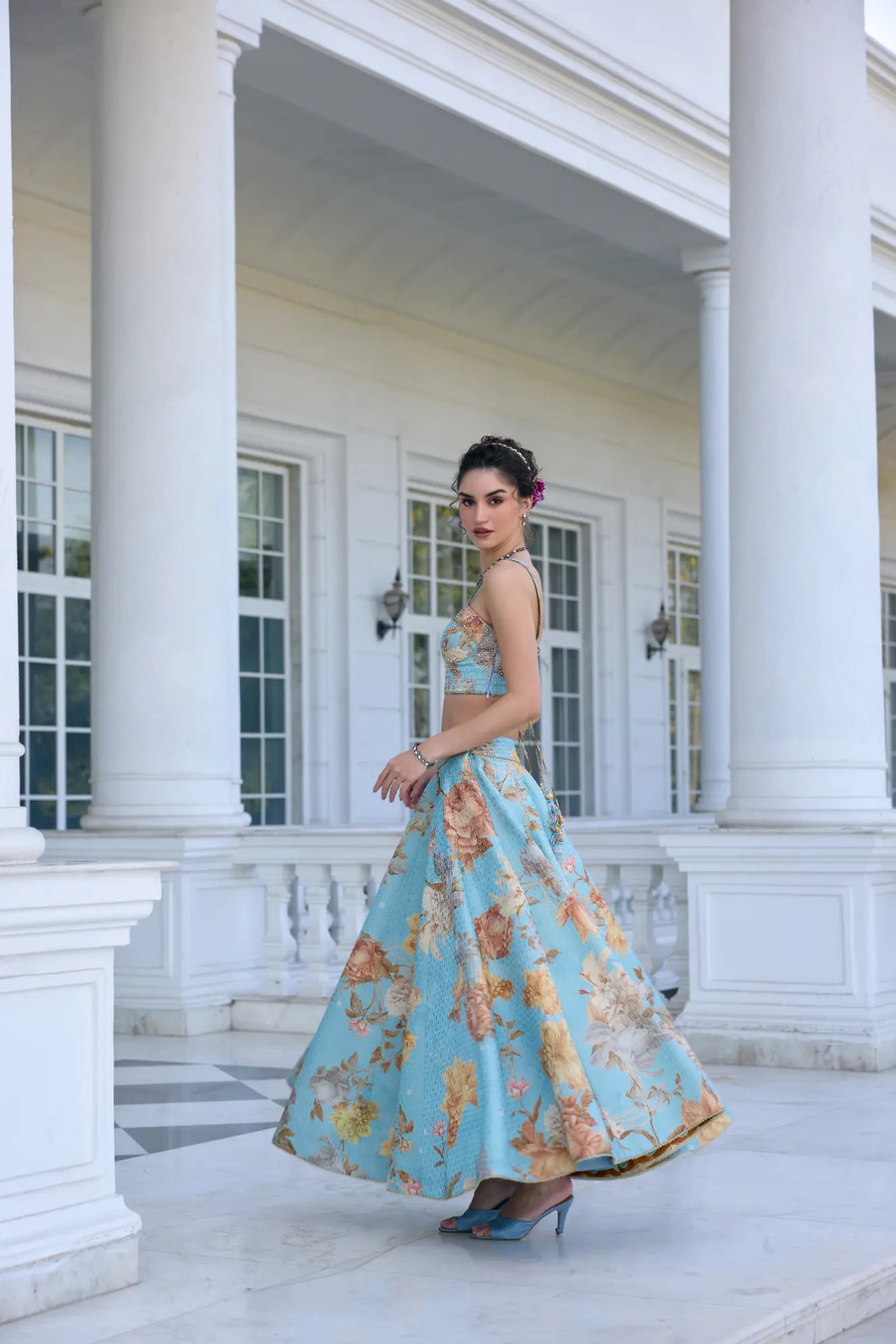 KALISTA - Shiza Skirt Set Sky Blue