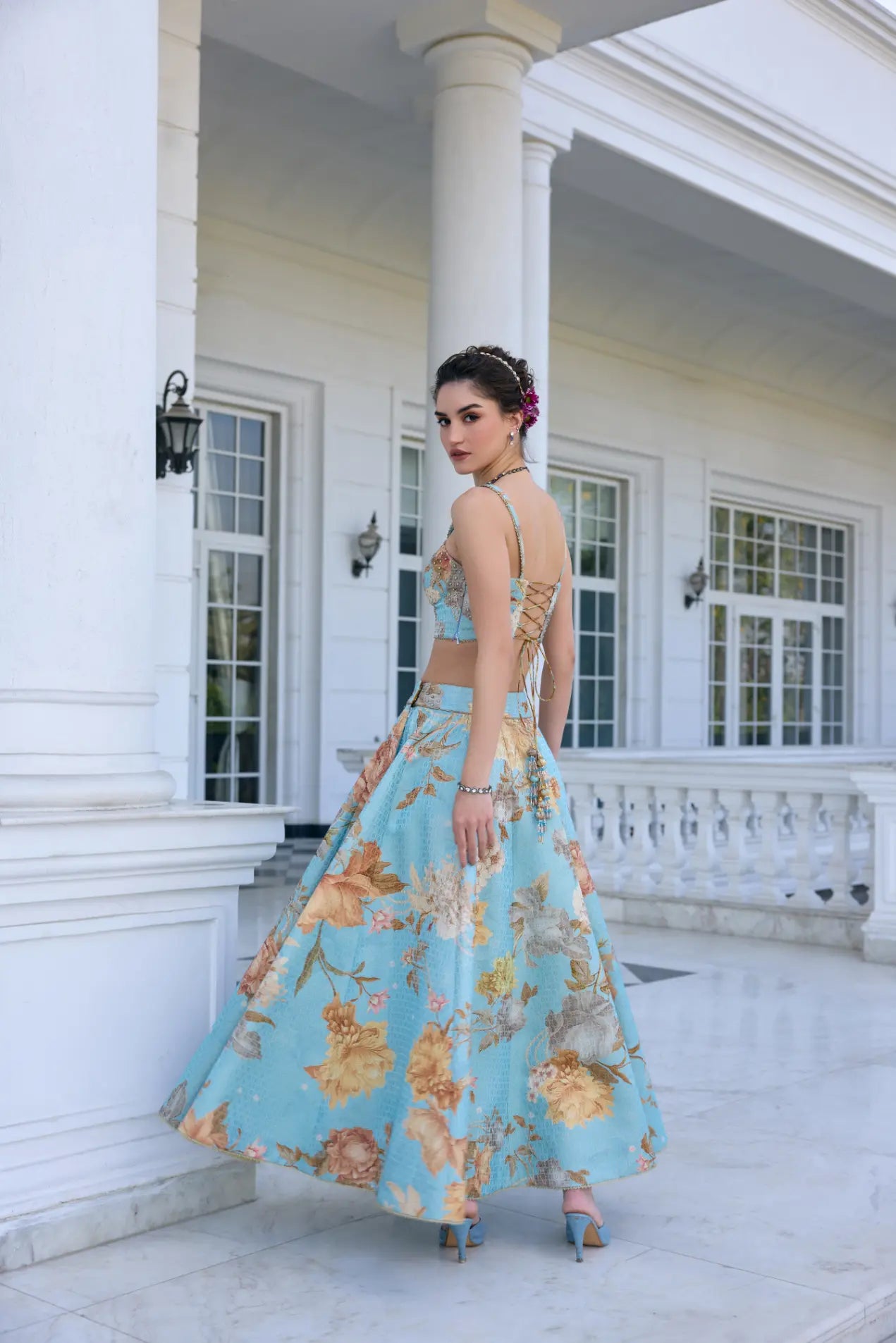 KALISTA - Shiza Skirt Set Sky Blue