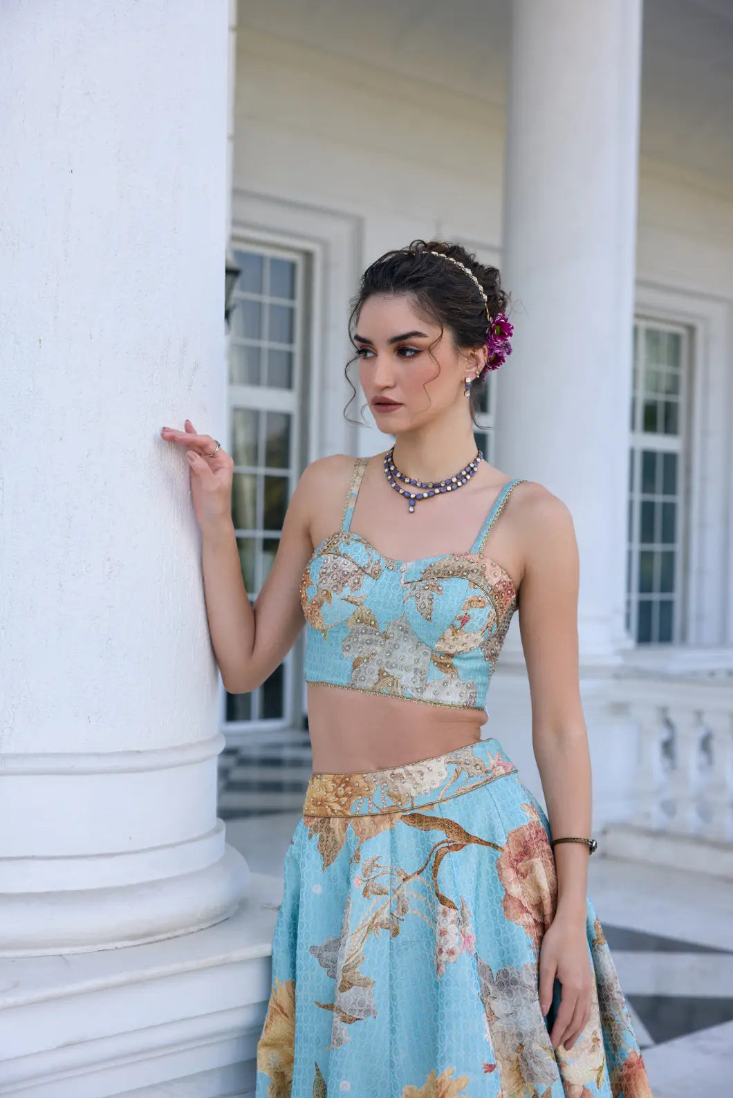 KALISTA - Shiza Skirt Set Sky Blue