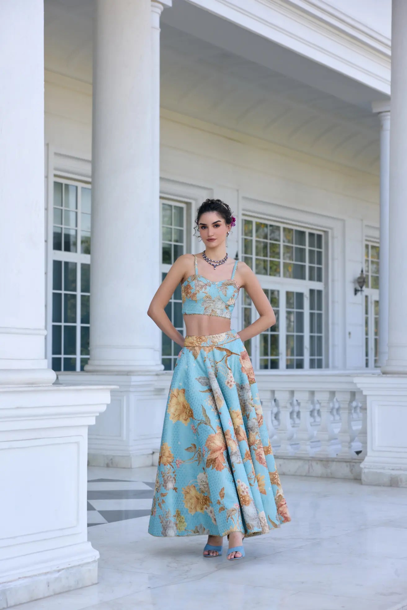 KALISTA - Shiza Skirt Set Sky Blue