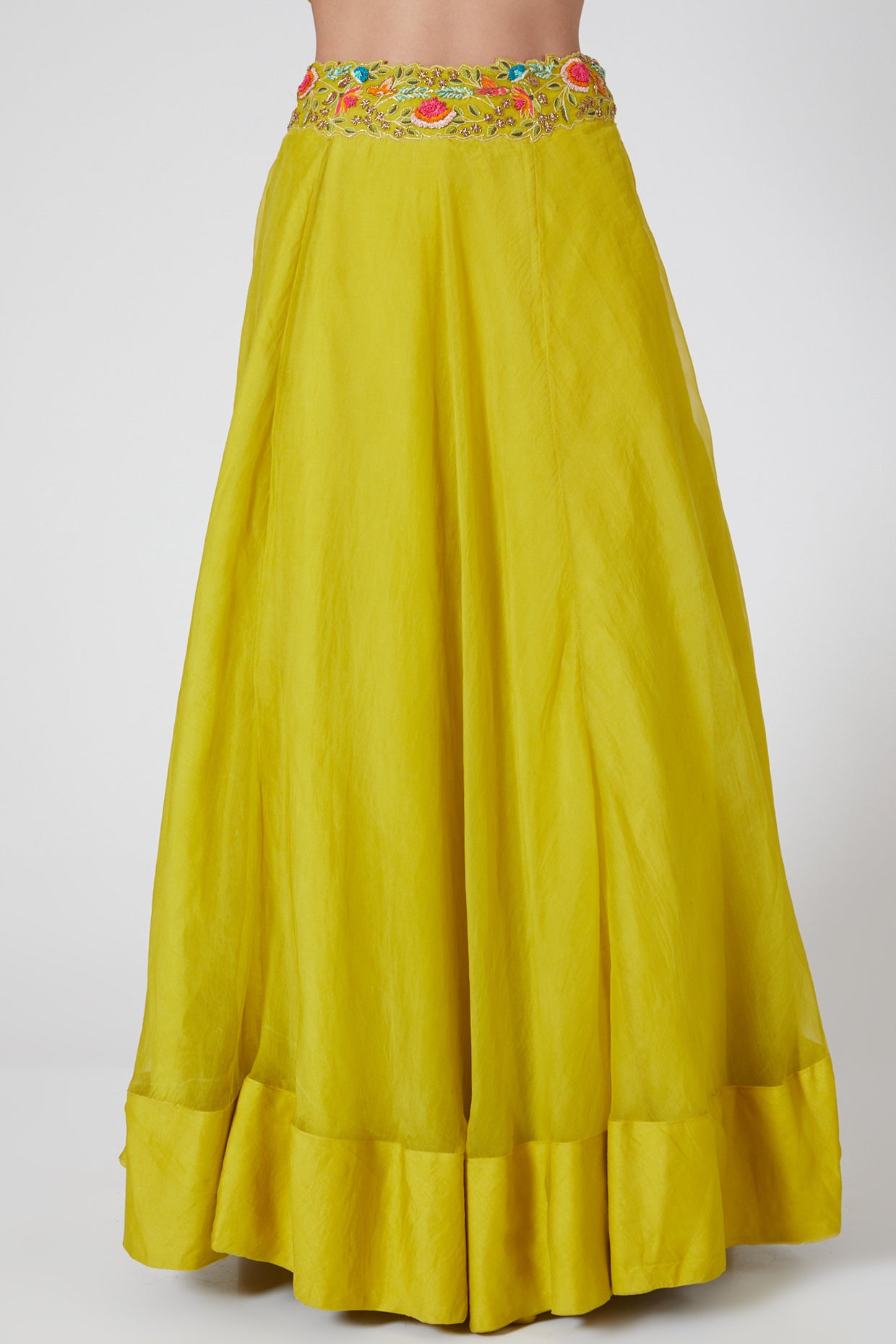 MEHENDI GREEN LEHENGA - Tranquile Collection By Priyanka Jain