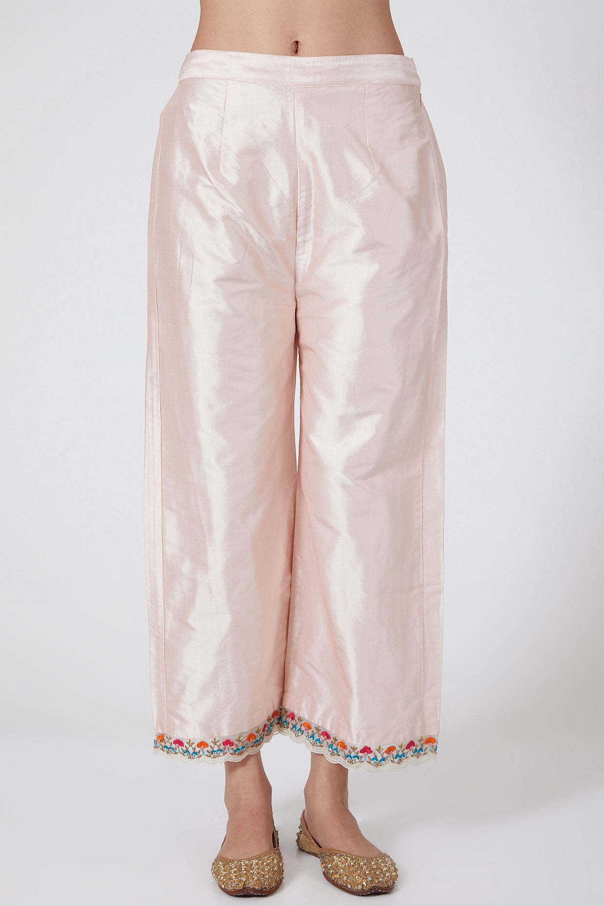 PEACH EMBROIDERED KURTA SET - Tranquile collection by Priyanka Jain