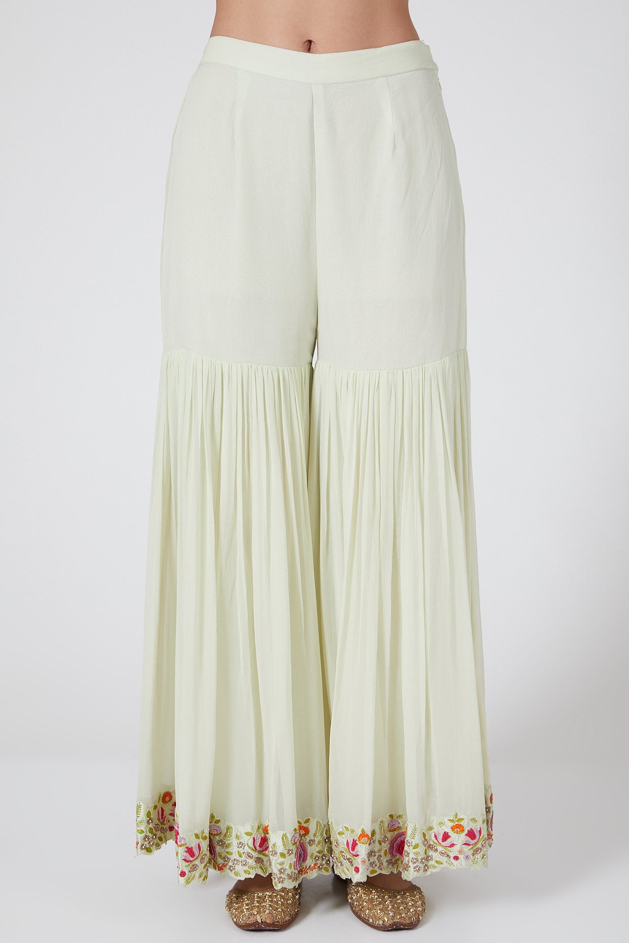 MINT GREEN SHARARA SET - Tranquile by priyanka Jain